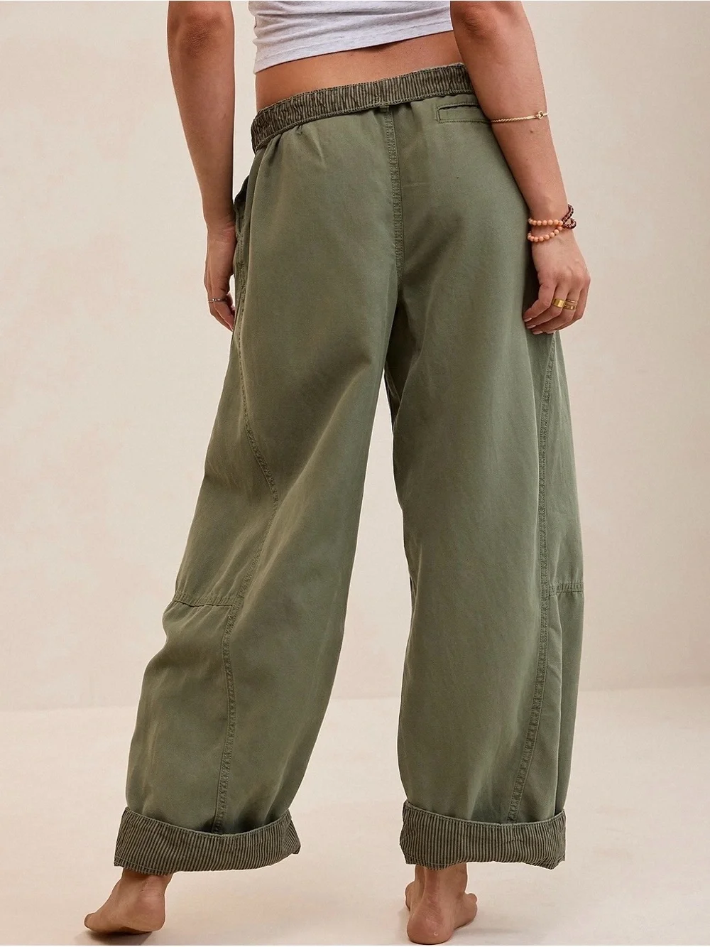 Aerie Utility Balloon Chino Pant in Festive Olive